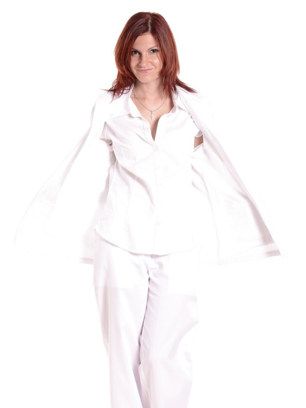 Női ápolónői fehér pulóver