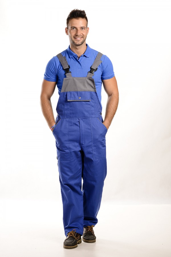 Kék-szürke színű férfi kantáros nadrág, 250g 