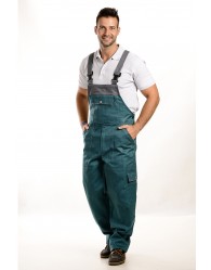 Zöld-szürke színű férfi kantáros nadrág, 250g 